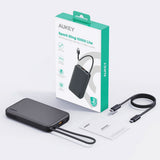 Aukey Spark Sling Powerbank m. USB-C Kabel & 10.000mAh & 20W & 1 x USB-C & 1 x USB-A - Grå