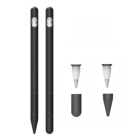 Apple Pencil 1 Fleksibelt Silikone Cover - Sort