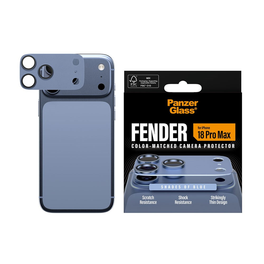 iPhone 18 Pro Max PanzerGlass FENDER Kamerabeskyttelse - Shades of Blue