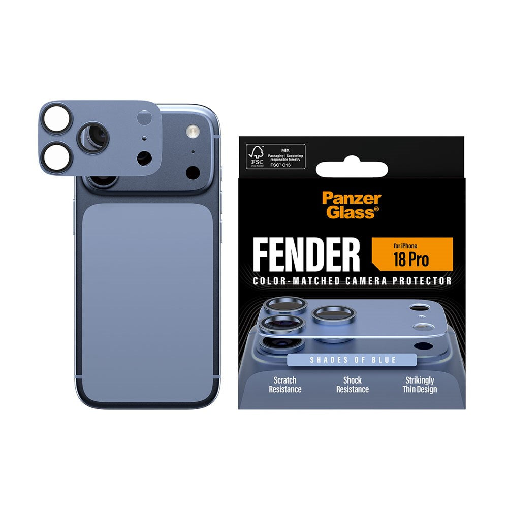 iPhone 18 Pro PanzerGlass FENDER Kamerabeskyttelse - Shades of Blue