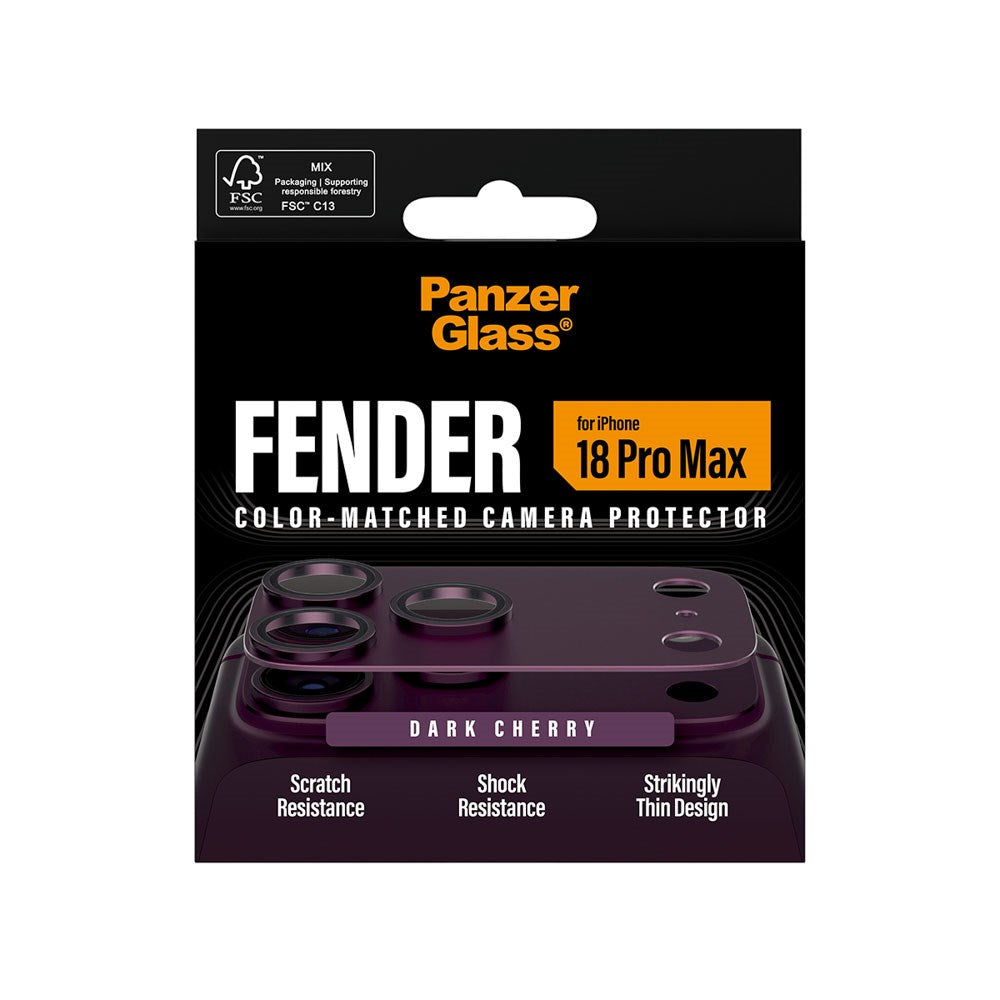 iPhone 18 Pro Max PanzerGlass FENDER Kamerabeskyttelse - Dark Cherry