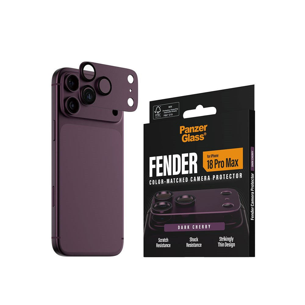 iPhone 18 Pro Max PanzerGlass FENDER Kamerabeskyttelse - Dark Cherry