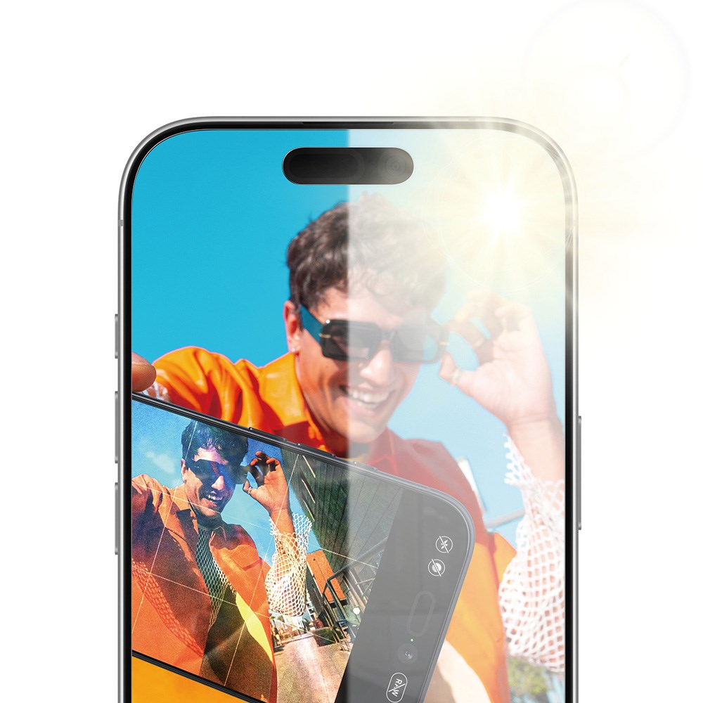iPhone 17 / 16 Pro PanzerGlass Ultra Wide Fit Beskyttelsesglas m. EasyAligner - Anti-Reflective - Gennemsigtig