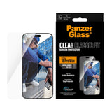iPhone 18 Pro Max PanzerGlass Hærdet Beskyttelsesglas - Classic Fit m. EasyAligner - Gennemsigtig