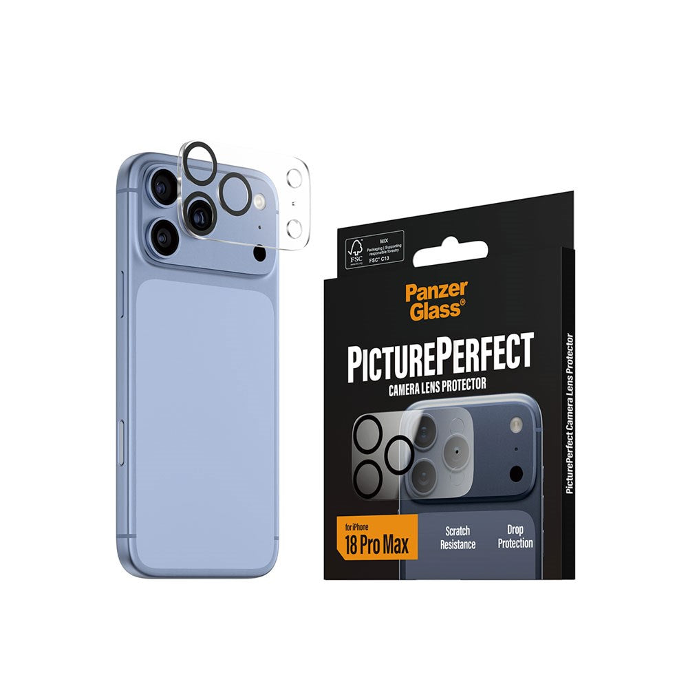 iPhone 18 Pro Max PanzerGlass PicturePerfect - Beskyttelse til Kameralinse - Gennemsigtig / Sort