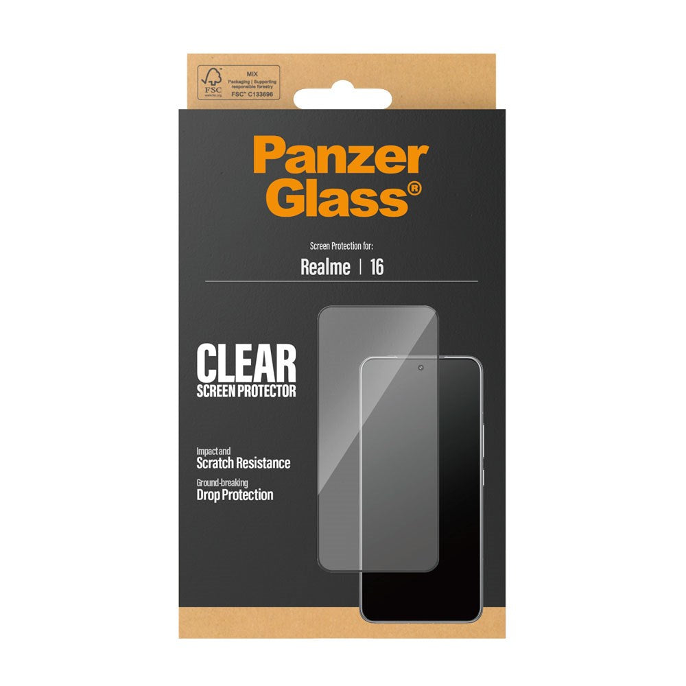 Realme 16 PanzerGlass Hærdet Beskyttelsesglas - Ultra Wide Fit m. EasyAligner - Gennemsigtig
