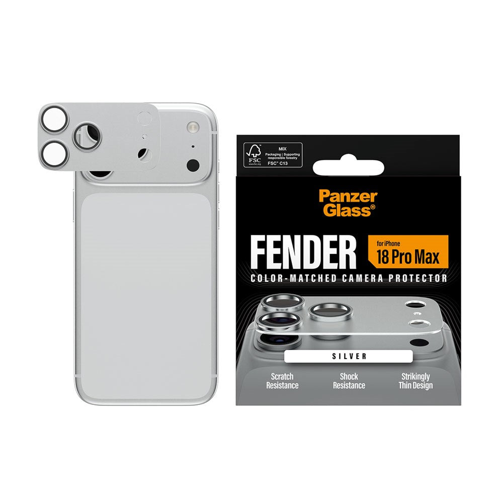 iPhone 18 Pro Max PanzerGlass FENDER Kamerabeskyttelse - Silver