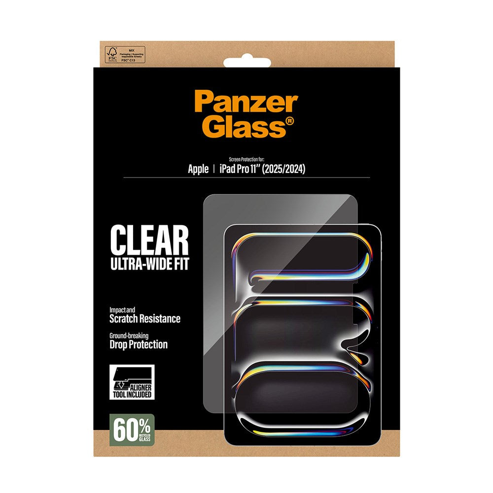 iPad Pro 11" (2025 / 2024) PanzerGlass Skærmbeskyttelse inkl. Installationsramme - Ultra-Wide Fit - Gennemsigtig