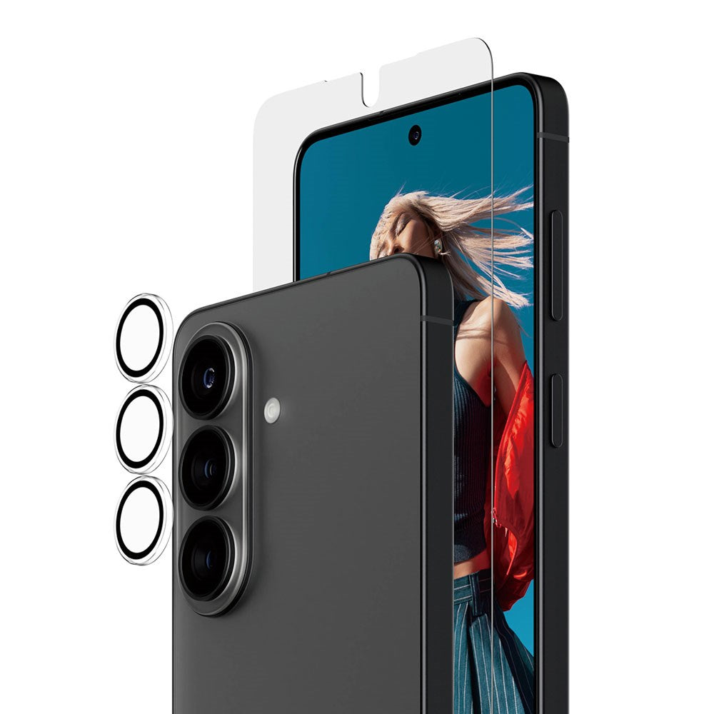 Samsung Galaxy S26 PanzerGlass Hoops 2-in-1 Bundle m. 1 x EasyAligner 1 x Skærmbeskyttelse (UWF) 1 x Hoops Kameralinsebeskyttelse - Gennemsigtig