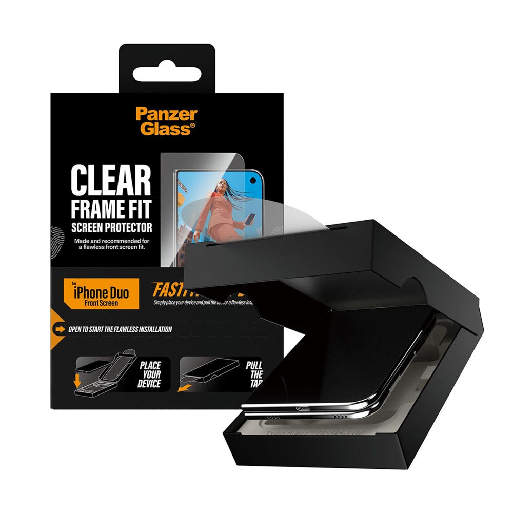 iPhone Duo PanzerGlass Hærdet Beskyttelsesglas inkl. FastFit In-A-Box - Ultra Wide Fit - Gennemsigtig
