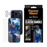 iPhone 17 Pro PanzerGlass 2-in-1 Classic Bundle m. Classic Fit Skærmbeskyttelse & Hoops Kameralinsebeskyttelse - Gennemsigtig