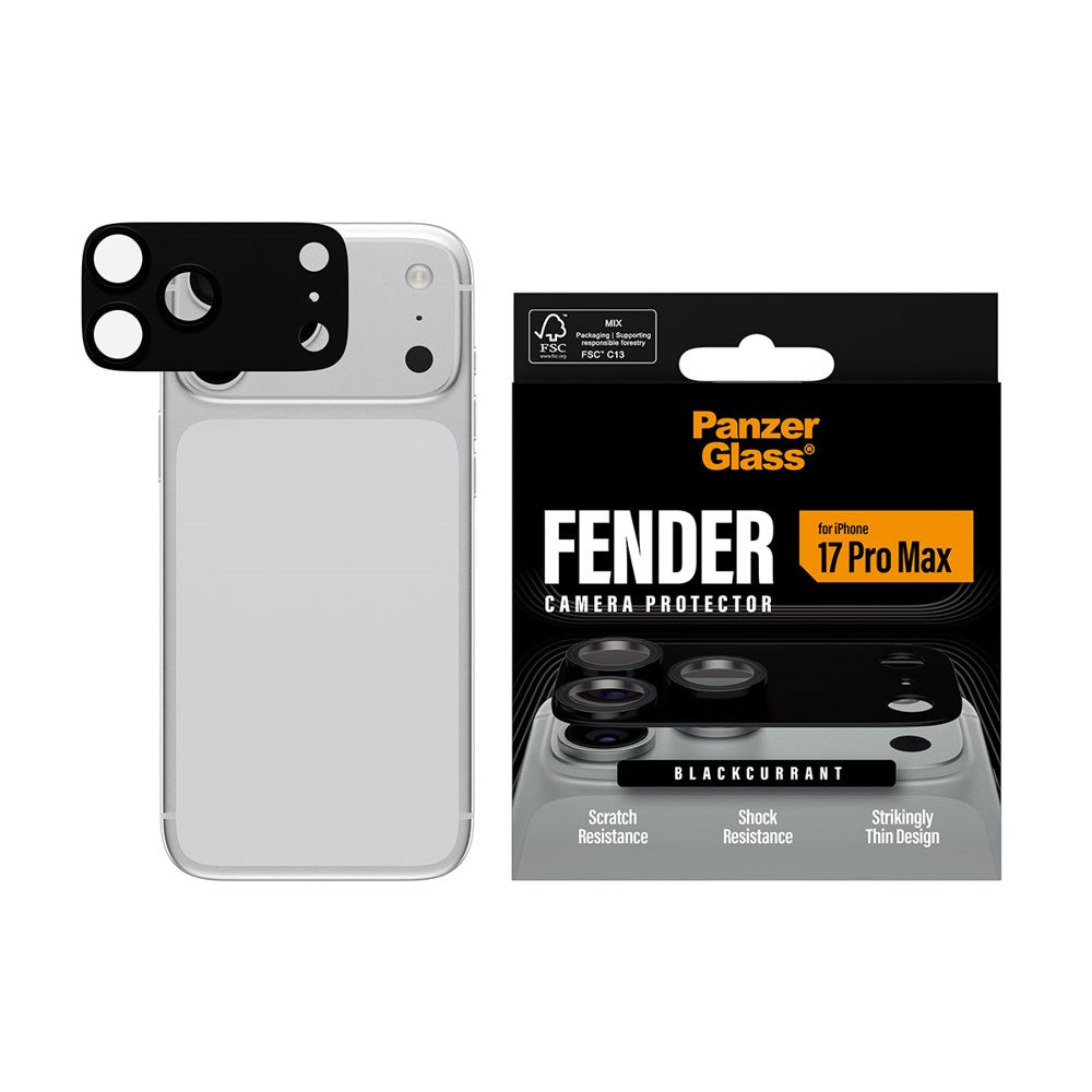 iPhone 17 Pro Max PanzerGlass FENDER Kameralinse Beskyttelsesglas - Black