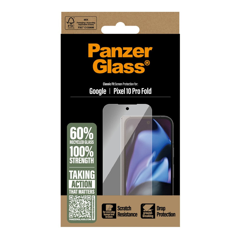 PanzerGlass Google Pixel 10 Pro Fold Hærdet Beskyttelsesglas - Ultra Wide Fit - Gennemsigtig