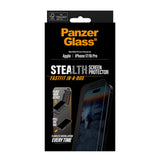 iPhone 17 / 16 Pro PanzerGlass Stealth Skærmbeskyttelsesglas - Ultra-Wide Fit - Gennemsigtig / Sort Kant