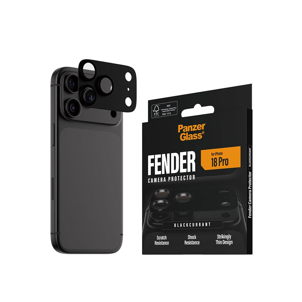 iPhone 18 Pro PanzerGlass FENDER Kamerabeskyttelse - Black Current