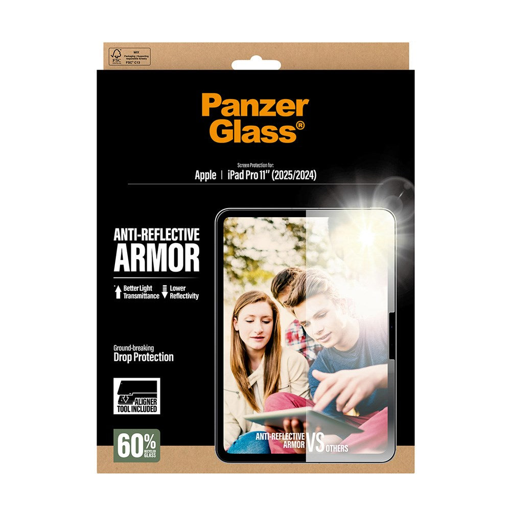 iPad Pro 11" (2025-2024) PanzerGlass® Anti-Refleksiv Skærmbeskyttelse Ultra-Wide Fit m. Monteringsværktøj
