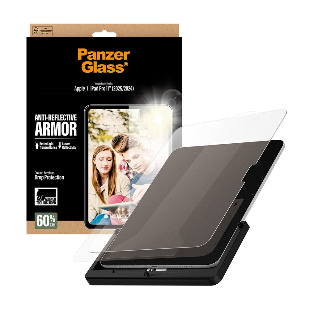iPad Pro 11" (2025-2024) PanzerGlass® Anti-Refleksiv Skærmbeskyttelse Ultra-Wide Fit m. Monteringsværktøj
