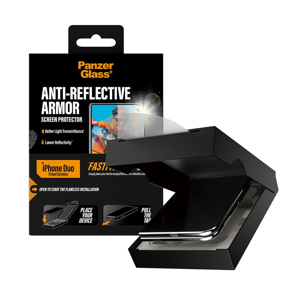 iPhone Duo PanzerGlass Hærdet Beskyttelsesglas m. FastFit In-A-Box - Anti-Reflekterende - Gennemsigtig