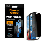 iPhone 18 Pro PanzerGlass Hærdet Beskyttelsesglas - Ultra Wide Fit m. EasyAligner - Privacy Funktion - Gennemsigtig