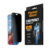iPhone 18 Pro PanzerGlass Hærdet Beskyttelsesglas - Ultra Wide Fit m. EasyAligner - Privacy Funktion - Gennemsigtig