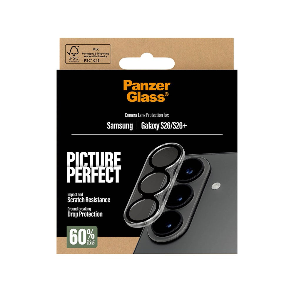 Samsung Galaxy S26 / S26+ (Plus) PanzerGlass PicturePerfect Kamerabeskyttelsesglas - Gennemsigtig / Sort