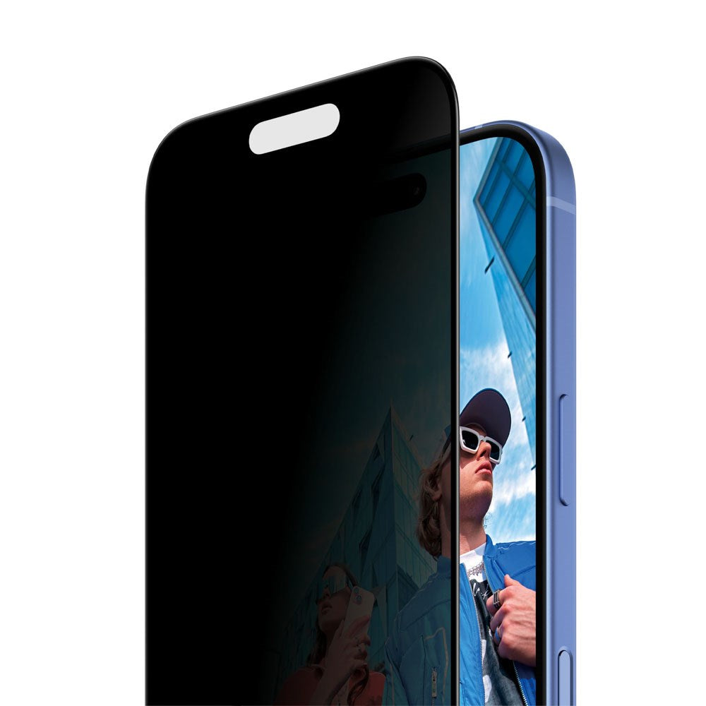 iPhone 16 / 15 PanzerGlass 2-Way Privacy Skærmbeskyttelsesglas - inkl. FastFit In-A-Box - Gennemsigtig