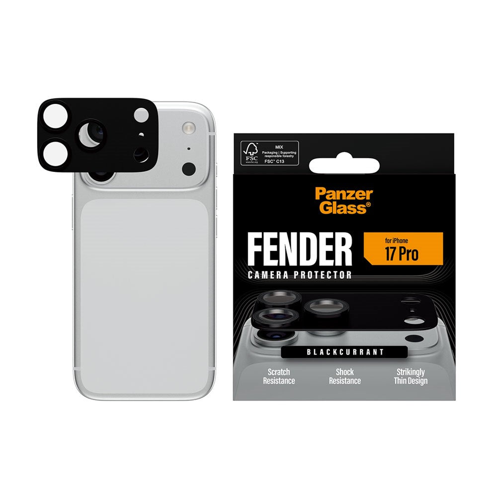 iPhone 17 Pro PanzerGlass FENDER Kameralinse Beskyttelsesglas - Black