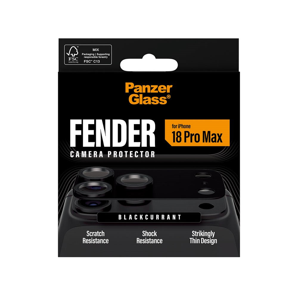 iPhone 18 Pro Max PanzerGlass FENDER Kamerabeskyttelse - Black Current