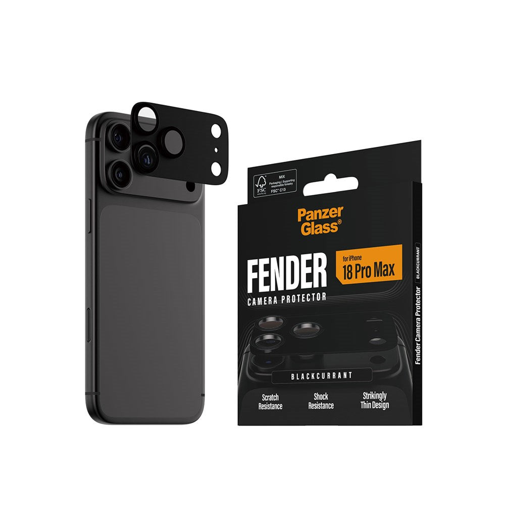 iPhone 18 Pro Max PanzerGlass FENDER Kamerabeskyttelse - Black Current