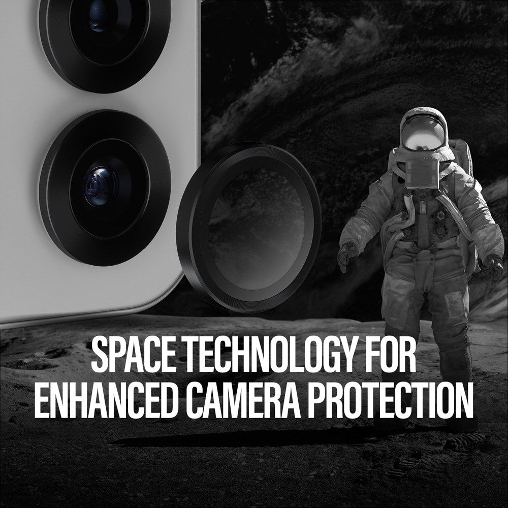 Samsung Galaxy S25 PanzerGlass Ceramic Hoops - Beskyttelse til Kamera - Gennemsigtig / Sort