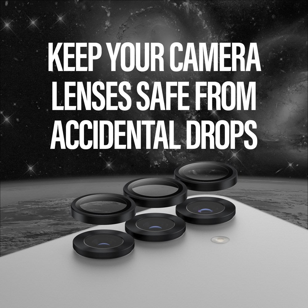 Samsung Galaxy S25 PanzerGlass Ceramic Hoops - Beskyttelse til Kamera - Gennemsigtig / Sort