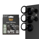 Samsung Galaxy S25 Ultra PanzerGlass Ceramic Hoops - Beskyttelse til Kamera - Gennemsigtig / Sort