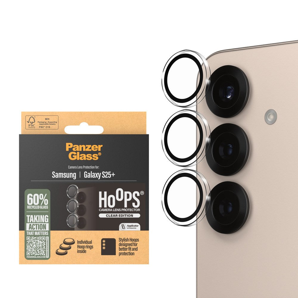 Samsung Galaxy S25+ (Plus) PanzerGlass Hoops - Beskyttelse til Kamera - Gennemsigtig