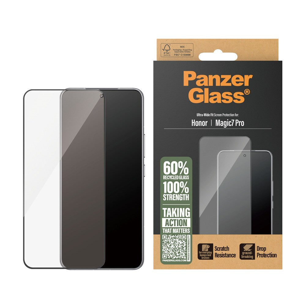 PanzerGlass® Skærmbeskytter til Honor Magic7 Pro - Ultra-Wide Beskyttelse - Inkl. EasyAligner - Gennemsigtig