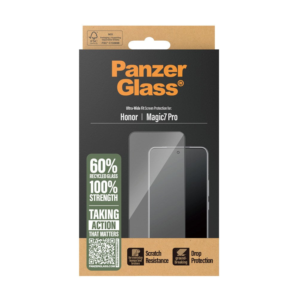 PanzerGlass® Skærmbeskytter til Honor Magic7 Pro - Ultra-Wide Beskyttelse - Inkl. EasyAligner - Gennemsigtig