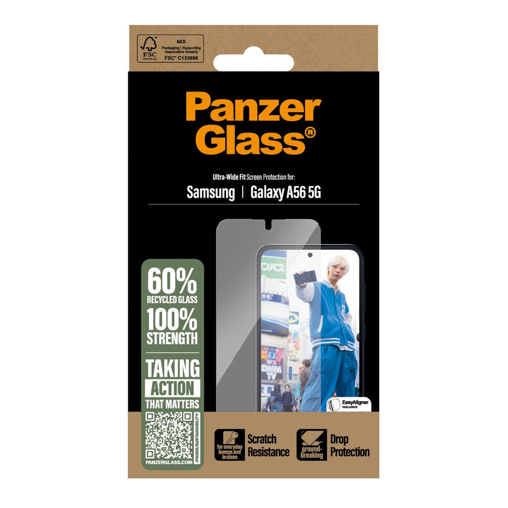 Samsung Galaxy A56 (5G) PanzerGlass Ultra Wide Fit Beskyttelsesglas m. EasyAligner - Gennemsigtig