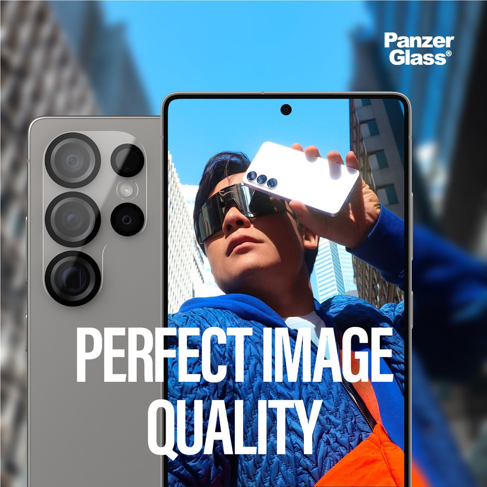 Samsung Galaxy S25 Ultra PanzerGlass PicturePerfect - Beskyttelse til Kamera - Platinum Strength - Gennemsigtig / Sort