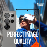 Samsung Galaxy S25 Ultra PanzerGlass PicturePerfect - Beskyttelse til Kamera - Platinum Strength - Gennemsigtig / Sort