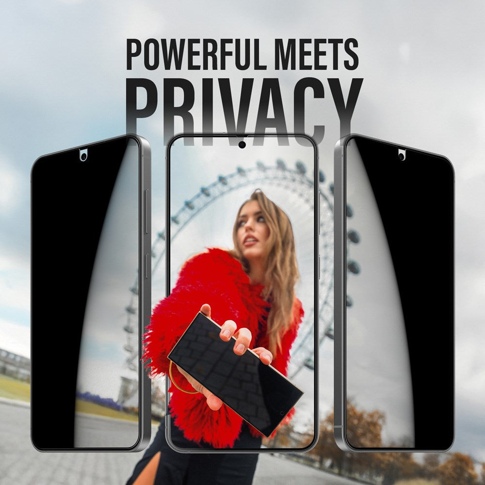 Samsung Galaxy S25 - PanzerGlass Ultra-Wide Fit Skærmbeskyttelsesglas - Privacy Funktion - Gennemsigtig