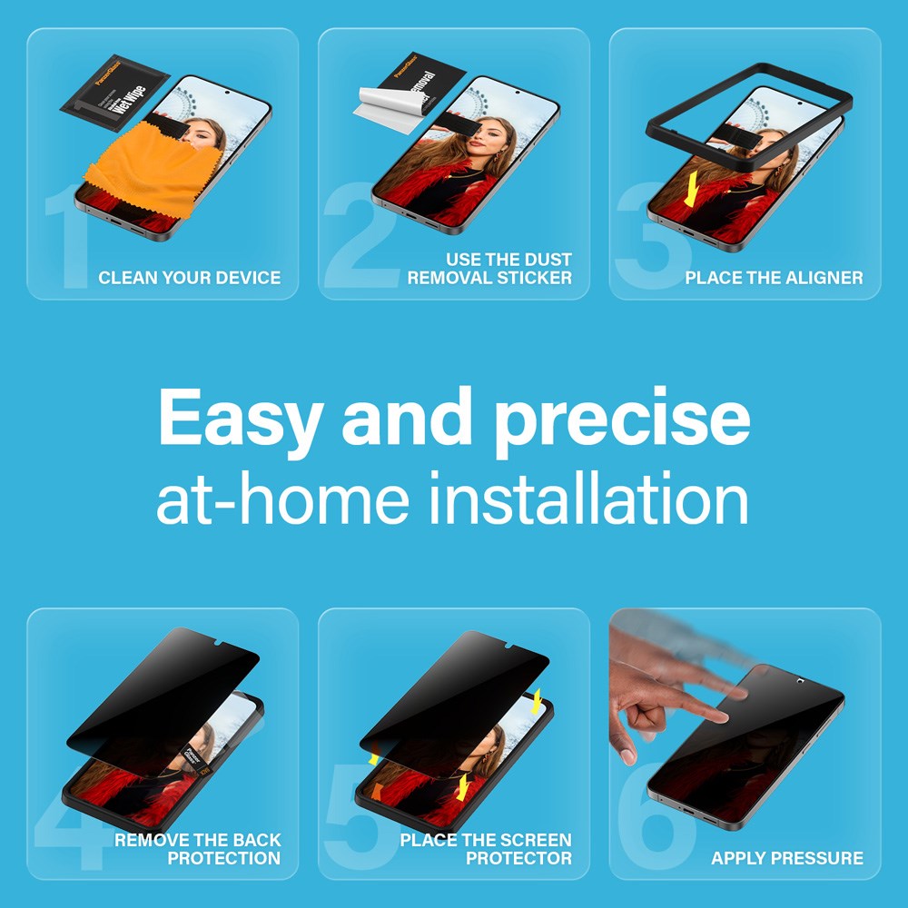 Samsung Galaxy S25 - PanzerGlass Ultra-Wide Fit Skærmbeskyttelsesglas - Privacy Funktion - Gennemsigtig