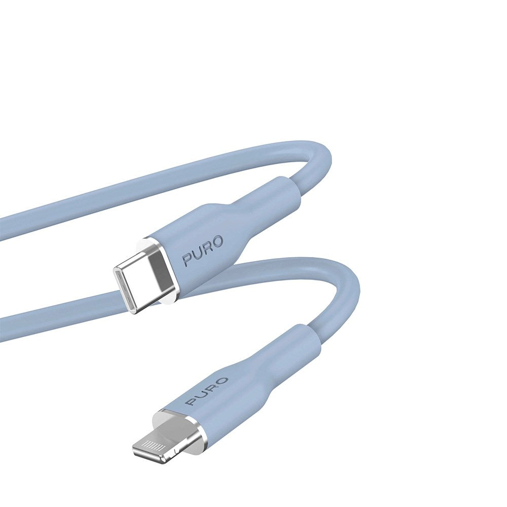 USB-C til Lightning Kabel - PURO Soft 1.5m - Blå