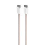 Flettet Puro USB-C Kabel – 1.5m, 60W Power Delivery, 480Mbps - Lyserød