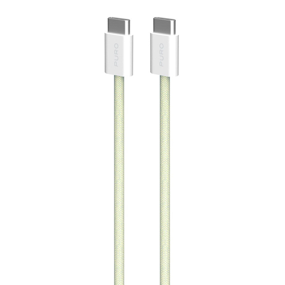 Flettet Puro USB-C Kabel – 1.5m, 60W Power Delivery, 480Mbps - Gul