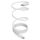 Puro Fleksibelt Braided Kabel – USB-C til USB-C, 2m, 60W, 480Mbps - Hvid