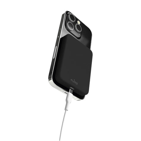 Puro Mini Power Mag 15W Trådløs Powerbank 4200 mAh m. USB-C Stik - MagSafe Kompatibel - Sort