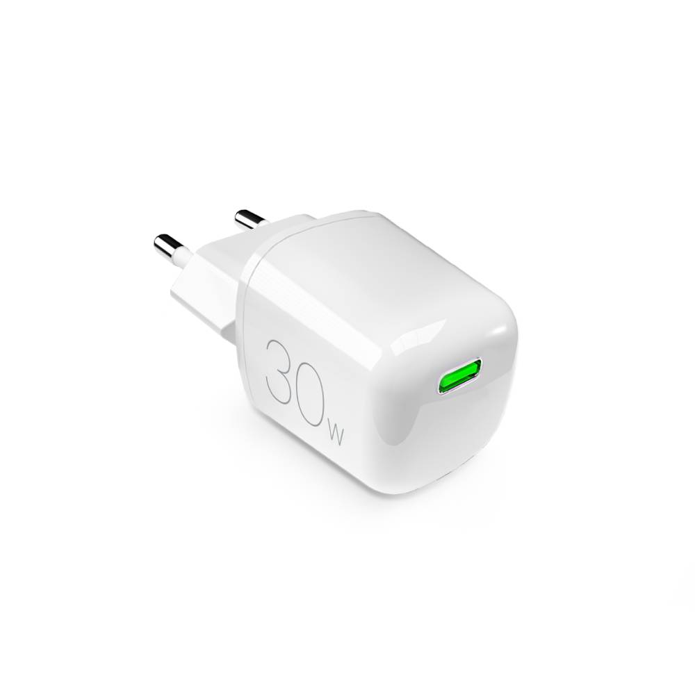 Puro Vægoplader GaN 30W med USB-C Port - Hvid