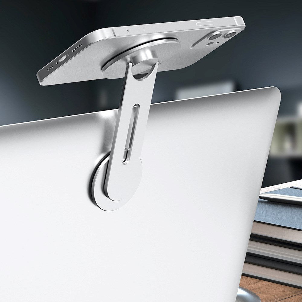 Puro Mag Mount Mobilholder til Computer - Selvklæbende - MagSafe Kompatibel - Sølv