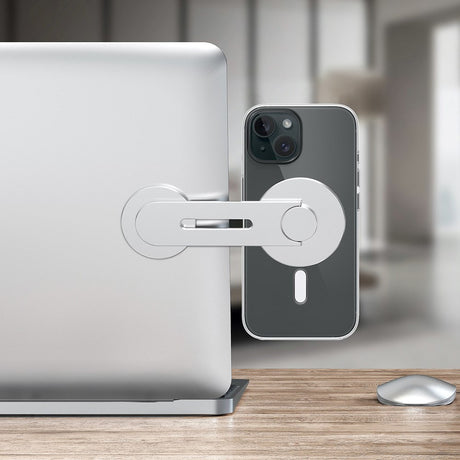 Puro Mag Mount Mobilholder til Computer - Selvklæbende - MagSafe Kompatibel - Sølv