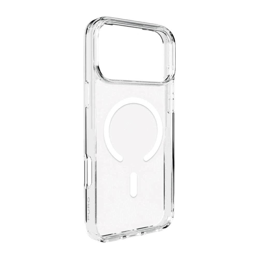 PURO iPhone 18 Pro Hybrid Bagside Cover - MagSafe Kompatibel - Gennemsigtig / Hvid