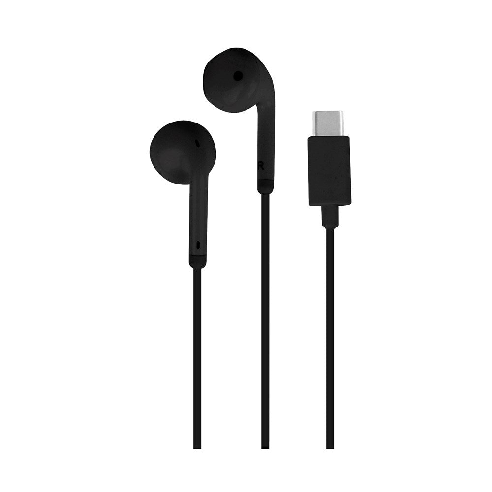 Puro Stereo Earphones med USB-C Stik – Perfekt til Opkald og Musik - Sort
